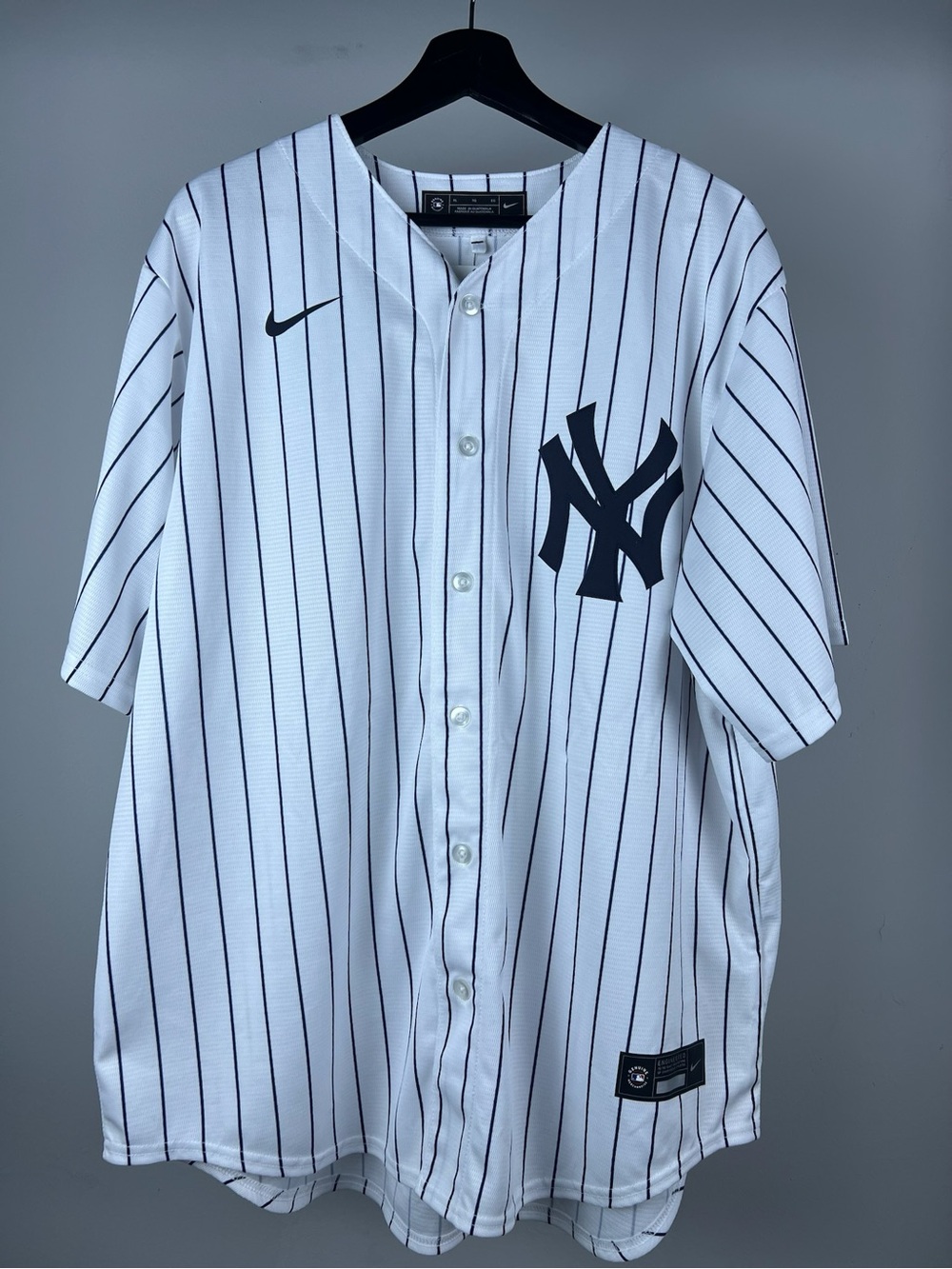 Nike White and Black Pinstripe New York Yankees SOTO Jersey